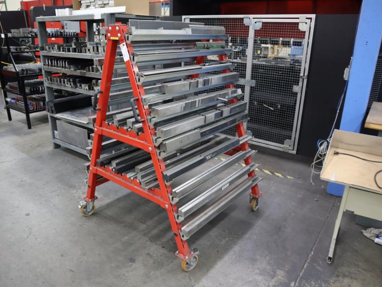 Press Brake Dies for Amada Press Brakes on Rollery Roling Tree Rack