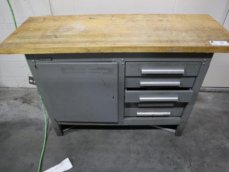 Kennedy Maple Top Work Bench, (5) Drawers, Cabinet Base