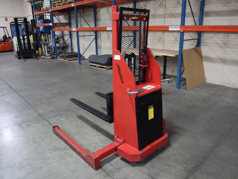Mobile Pallet Truck B60-CSA Electric Stacker Lift Truck, 1,500 # Cap, 42" Forks, 60" Max Height, 12 Volt Battery, Charger