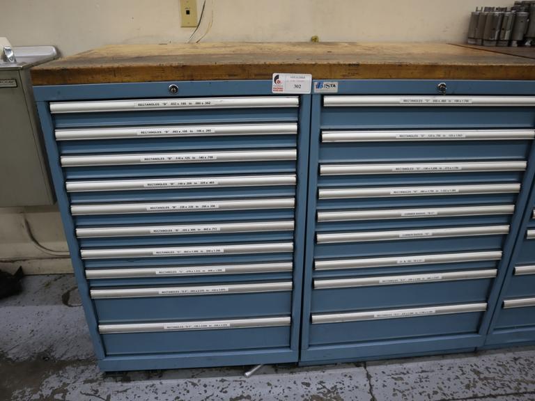 112 and Marathon 112, Turret Punch Tooling, (2) Lista Cabinets with Maple Top Loaded with Tooling