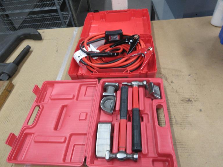 Uline Jumper Cable Set and ABN 7pc Auto Body Repair Kit in Carry Cases