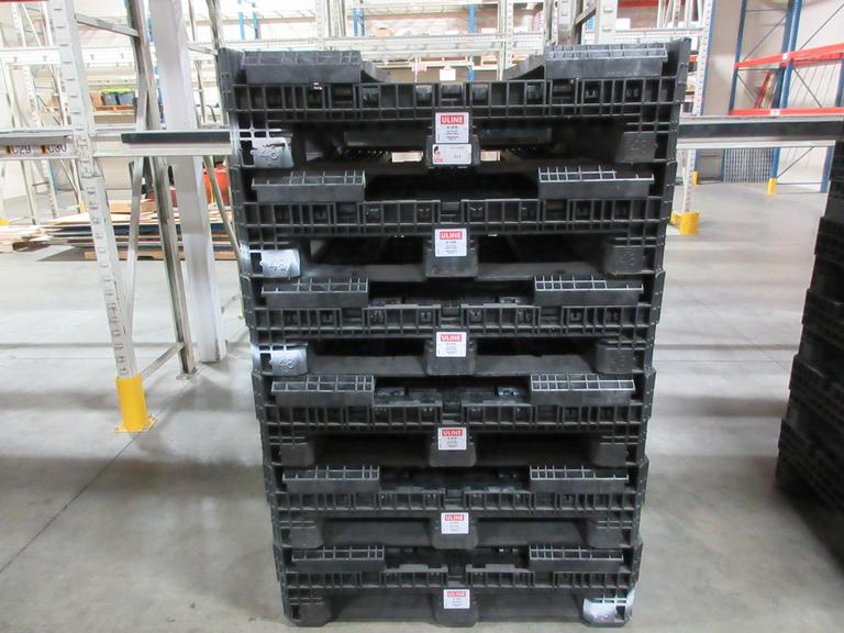 Uline H-1270 Fold Down Plastic Crates 48x45x25" Capacity 1500 lbs (6pcs)