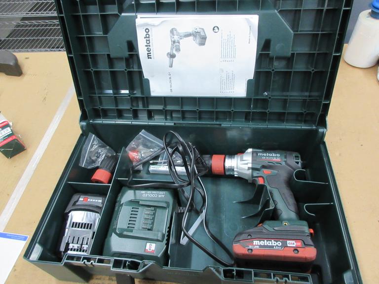 Metabo 18V Cordless Drill with Quick Chuck Attachments, Extra Battery and Charger in Plastic Carry Case
