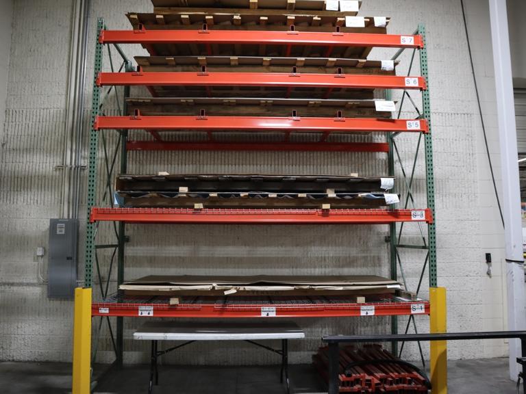 Pallet Racking: (2) 14'H x 48" Uprights, Tear-Drop Style, (5) 12, Shelves, Wire Decking - NO CONTENTS