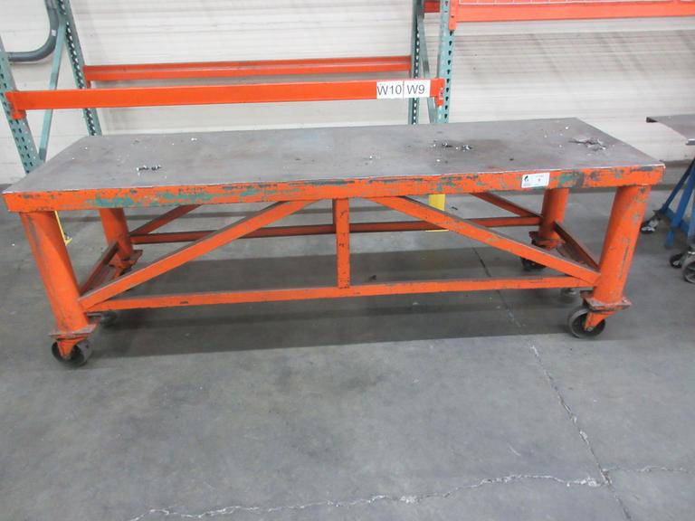 Heavy Duty Rolling Steel Cart With Brakes
