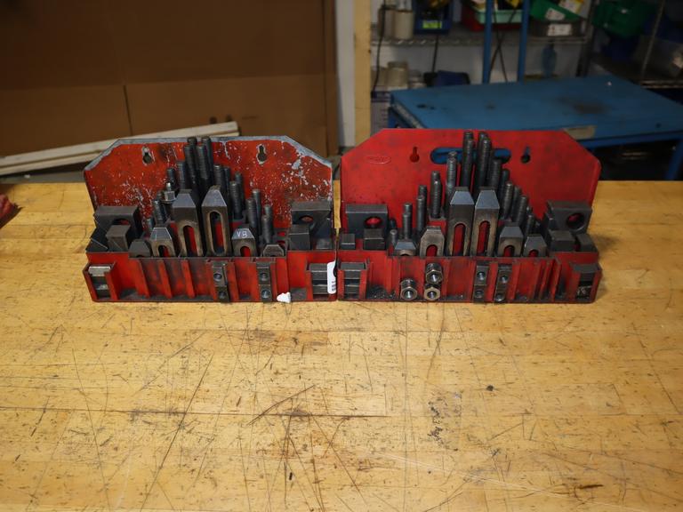 Fixture Clamp Step Block & Clamp Set - 1/2-13 Stud Thread, 5/8" T-Slot, 1" Step Block Width (2)