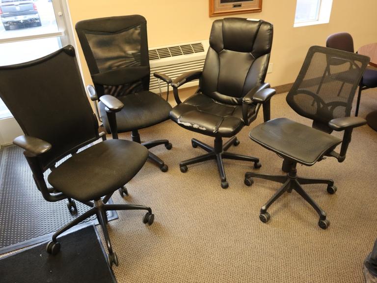 (4) Black Rolling Office Chairs