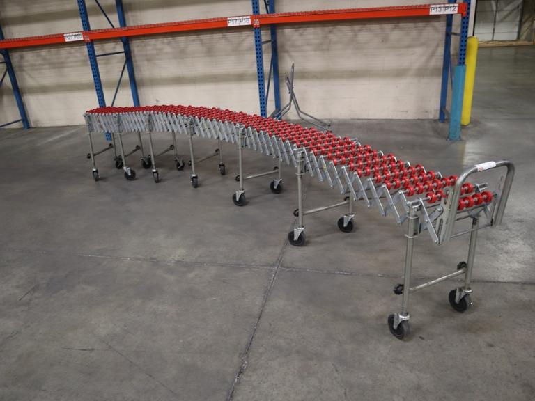 NestaFlex 175 Portable Roll Conveyor, Flex-Length, 14" Wide, Accordian Style