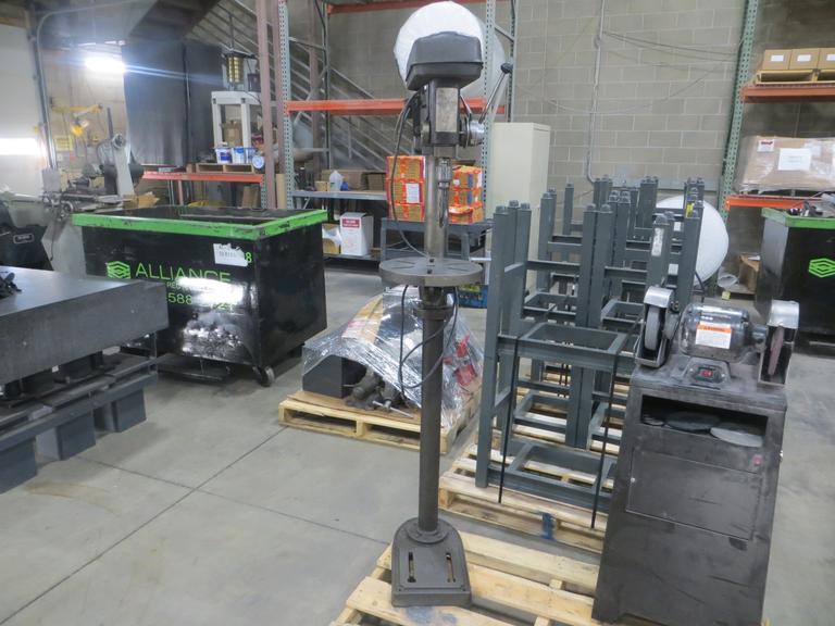 Floor Standing Drill Press with Jacobs Drill Chuck, 14" Throat, 12" Locking Rotary Table