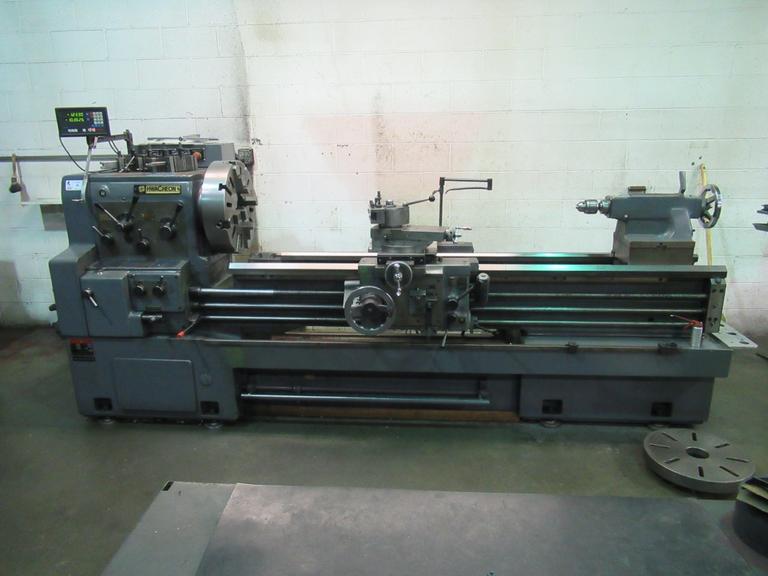 Hwacheon HL580 28/39" x 79" Gap Bed Engine Lathe,  2-Axis DRO, Geared Head, 19-1/2" Chuck, 3" Hole, (2) Steady Rests, QC Tool Post, Tailstock