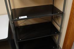 Office Shelving with Glass Shelves, 4 Shelves