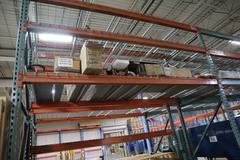 Pallet Racking (2) Back-to-Back Bays: (6) 12'H x 42" Uprights, Teardrop Style, (7) 9' Shelves, (4) 134" Shelves, Wire Decking - NO CONTENTS
