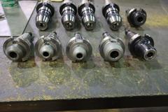 CT40 Taper Tool Holders: (4) Nikken NPU-13 Keyless Drill Chucks, (6) End Mill Holders