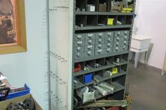 Metal Shelving Unit with Contents including Hardware, Threaded Rod and MORE