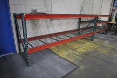 Pallet Racking: (3) 59"H x 42" Uprights, Teardrop Style, (3) 8' (2) 12' Shelves and Wire Decking. *No Contents*
