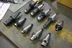 CT40 Taper Tool Holders: (3) Keyless Drill Chucks, (7) End Mill Holders