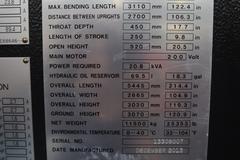 Amada HG 1303 CNC Hydraulic Press Brake, 143 Ton x 112.4", Down-Acting, AMNC 3i Control, 6-Axis BG, Curtains