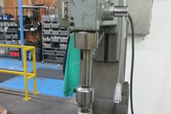 Edlund Model 2F15 30" Floor Model Drill Press, 15" Throat, 6" Hand Quill Feed, 38"x24.5" Adjustable Height Work Table with Oil Gutters, Variable Spindle Speeds 100-2400 RPM, 2HP Drive Motor, Remote Foot Jog