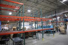 Pallet Racking - (2) Back to Back Bays: (14) 14'H x 42" Uprights, Teardrop Style, (24) 9' Shelves, (8) 8' Shelves, Wire Decking - NO CONTENTS
