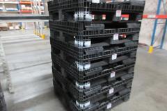 Uline H-1270 Fold Down Plastic Crates 48x45x25" Capacity 1500 lbs (6pcs)