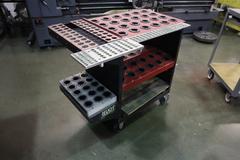 Huot Tool Scoot 40 Taper Tool Cart with Collet Trays, Extra 40 Taper Rack