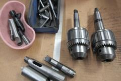 Jacobs Keyed Drill Chucks (2) No. 18N, On MT #3 & #4, with Extra Keys and Morse Taper Adapters