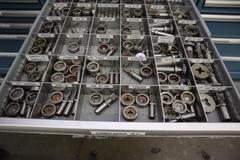 112 and Marathon 112, Turret Punch Tooling, (2) Lista Cabinets with Maple Top Loaded with Tooling