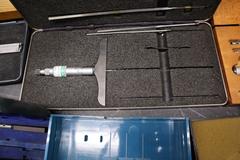 Assorted Inspection Tools, Dial Calipers, Dial Indicator, Depth Micrometer, 1" Micrometer, Bore Micrometer