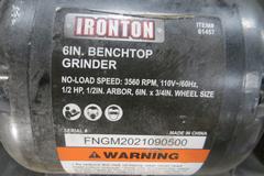 Ironton 61457 Double End Grinder on Vacuum Base