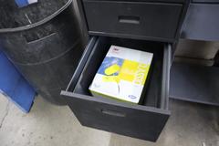 Metal Shipping Desk 4 Drawers and Lower Shelf