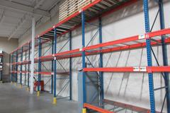 Pallet Racking, Teardrop Style (12) 14'x42" Uprights, (70) 8' Cross Members, Wire Decking, *No Contents*