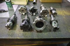 CT40 Taper Tool Holders: (8) with Assorted Insert Milling Cutters, 2", 3", 4" 
