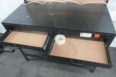 Wen Workbench, Worklight, 2 Drawers, Laminate Wood Top, Pegboard Backing with Hooks