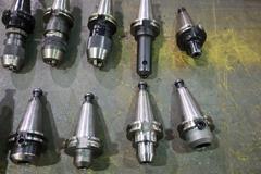 CT40 Taper Tool Holders: (3) Keyless Drill Chucks, (7) End Mill Holders