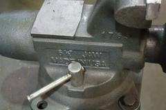 Workbench with Wilton 6.5" Bench Vise, Pegboard, Lower Shelf