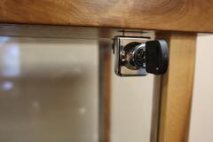Glass Shelving Display Case with Lock and Key