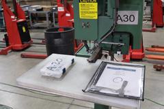 Milford Orbitform #256 Riveter, Feed Bowl, Tooling, Remote Foot Trip