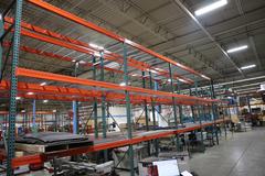 Pallet Racking - (2) Back to Back Bays: (14) 14'H x 42" Uprights, Teardrop Style, (24) 9' Shelves, (8) 8' Shelves, Wire Decking - NO CONTENTS