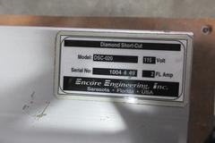 Encore Engineering Diamond Short-Cut Table Top Squeegee Sharpener, Model DSC-020 On Metal Rolling Cart