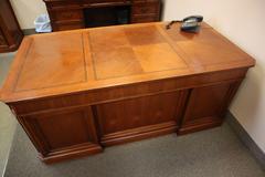 Office Desk, Credenza, Book Case, Lateral File Cabinet Table  (3) Pieces - NO CONTENTS