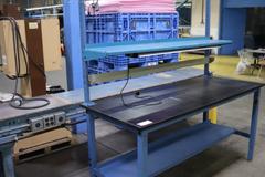 Work Bench Adjustable Height, Upper Shelf, Lower Shelf and Work Light