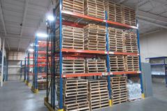 Pallet Racking Back to Back,  Teardrop Style (8) 16'x42" Uprights, (12) 8' Shelves with Wire Decking, *No Contents*