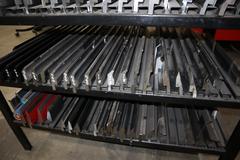 Press Brake Dies and Lower Die Holders for Amada Press Brakes on Welded Steel Shelving