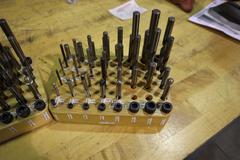 (3) Wood Dividers with Drills, Taps and End Mills