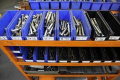 Hold-Down Clamps for Presses and More with Wrenches and Cart