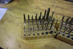 (3) Wood Dividers with Drills, Taps and End Mills