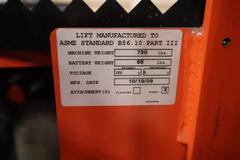 Presto WPS5036-20 Electric Stacker Lift Truck, 2,000# Cap, 36" Lift Height, 42" Forks, 50" Between Outriggers, 12 Volt Battery and Charger