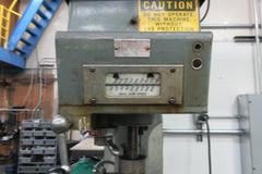 Edlund Model 2F15 30" Floor Model Drill Press, 15" Throat, 6" Hand Quill Feed, 38"x24.5" Adjustable Height Work Table with Oil Gutters, Variable Spindle Speeds 100-2400 RPM, 2HP Drive Motor, Remote Foot Jog