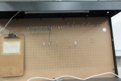 Wen Workbench, Worklight, 2 Drawers, Laminate Wood Top, Pegboard Backing with Hooks