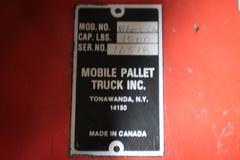 Mobile Pallet Truck B60-CSA Electric Stacker Lift Truck, 1,500 # Cap, 42" Forks, 60" Max Height, 12 Volt Battery, Charger